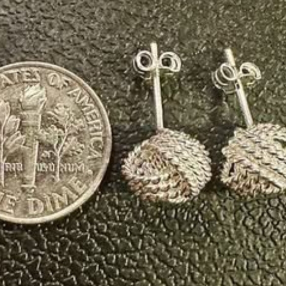 Stud Earrings for Women Sterling Silver 925, Knot Earrings Studs 10MM - Picture 6 of 9